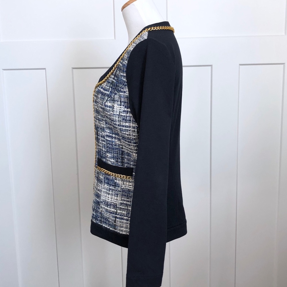 ❌SOLD❌Boston Proper Tweed Front Chain Jacket - Picture 3 of 8